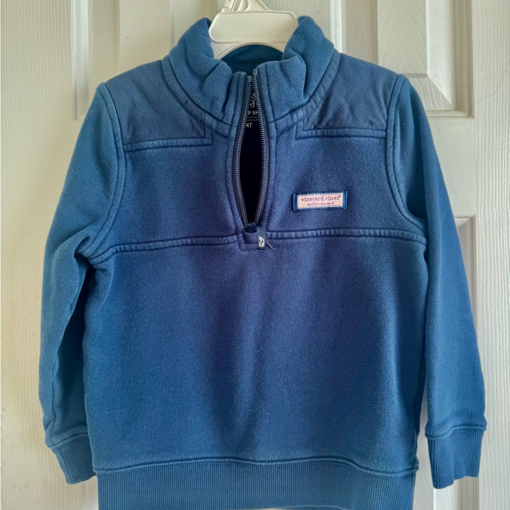 Vineyard Vines Kids Blue Quarter-Zip Pullover